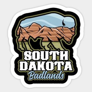 South Dakota Badlands Buffalo Roam Sticker